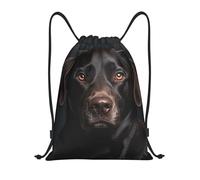 LXCNQFN Drawstring Backpack Sports Gym Bag Black Lab Dog Drawstring Bags Foldable Backpack for Women Men