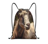 LXCNQFN Drawstring Backpack Sports Gym Bag Goat on the Grass Drawstring Bags Foldable Backpack for Women Men