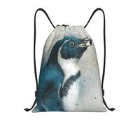 LXCNQFN Drawstring Backpack Sports Gym Bag Penguin Print Drawstring Bags Foldable Backpack for Women Men