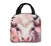 LXCNQFN Lunch Bag for Women Men A Little Pink Cow Lunch Box Insulated Lunch Tote Bags Leakproof Cooler Bags for Work Picnic