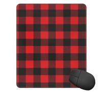 LXCNQFN Mouse Pad Waterproof Gaming Mouse Mat with Non-Slip Base Plaid Red and Black Mouse Pad for Laptop Ultra-Smooth Keyboard Mat Desk Pads Computer Mouse Mat for Office Home