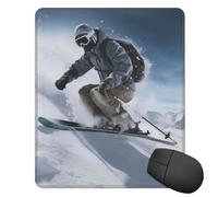 LXCNQFN Mouse Pad Waterproof Gaming Mouse Mat with Non-Slip Base Skiing on The Snow Mouse Pad for Laptop Ultra-Smooth Keyboard Mat Desk Pads Computer Mouse Mat for Office Home