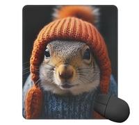 LXCNQFN Mouse Pad Waterproof Gaming Mouse Mat with Non-Slip Base Squirrel Wearing Hat Mouse Pad for Laptop Ultra-Smooth Keyboard Mat Desk Pads Computer Mouse Mat for Office Home