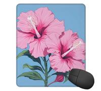 LXCNQFN Mouse Pad Waterproof Gaming Mouse Mat with Non-Slip Base Two Pink Hibiscus Flowers Mouse Pad for Laptop Ultra-Smooth Keyboard Mat Desk Pads Computer Mouse Mat for Office Home