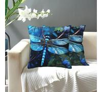 LXCNQFN Throw Pillow Covers 12-20 inche Plush Pillow Covers Art Blue Dragonfly Pillow Covers for Couch Decorative Throw Pillow Cases Square Cushion Covers for Sofa Bed Chair