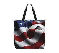 LXCNQFN Tote Bag for Women Soccer USA American Flag Grocery Bag Foldable Crossbody Reusable Handbags Shoulder Shopping Bags