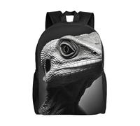 LXCNQFN Travel Backpack Lightweight Daypack 15 inch Lizard Black and White Laptop Bag Casual Work Bag for Business Hiking