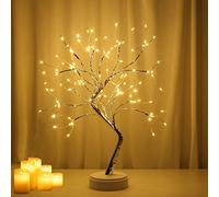 LXcom LED Branch Lights 108 LEDs New Silver Copper Wire Tree Branches LED Bonsai Table Tree Lighted USB Battery Operated with Touch Switch Decorative Desk Lamp for Home Decor, Warm White