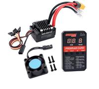 LXCOZED For SURPASS for HOBBY 80A Pro V2 Waterproof Brushed ESC with BEC 6V-8.4V Built-in Cooling Fan Includes Programming Card 1/10 RC Crawler(ESC Fan Card)