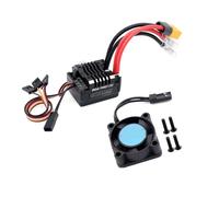 LXCOZED For SURPASS for HOBBY 80A Pro V2 Waterproof Brushed ESC with BEC 6V-8.4V Built-in Cooling Fan Includes Programming Card 1/10 RC Crawler(80A ESC 25MM Fan)