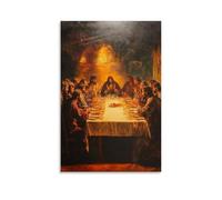 LXDSTK Exquisite Canvas Wall Art Picture Print-Vintage Christian Poster The Last Supper with Jesus Figure Modern Family for Living Room Decor 12x18inch(30x45cm)