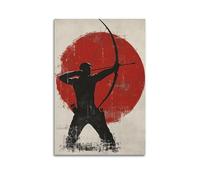 LXDSTK Exquisite Modern Family Canvas Wall Art Picture Print Photo Album-Brutalist Archer Poster with Bold Red Circle Design 16x24inch(40x60cm)