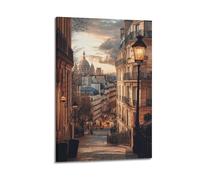 LXDSTK Exquisite Modern Family Canvas Wall Art Picture Print Photo Album-French Country Cityscape Poster with Parisian Street And Sacré - Cœur View 08x12inch(20x30cm)