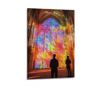LXDSTK Exquisite Modern Family Canvas Wall Art Picture Print Photo Album-Gothic Religious Poster with Colorful Stained Glass Window View 08x12inch(20x30cm)