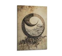 LXDSTK Exquisite Modern Family Canvas Wall Art Picture Print Photo Album-Line Art Animal Poster with Snake And Wave Design 08x12inch(20x30cm)