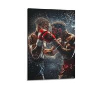 LXDSTK Exquisite Modern Family Canvas Wall Art Picture Print Photo Album-Modern Minimalist Sport Poster Boxing Match Intense Moment 16x24inch(40x60cm)