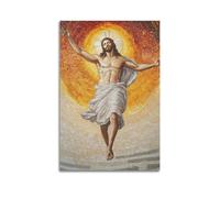 LXDSTK Exquisite Modern Family Canvas Wall Art Picture Print Photo Album-Mosaic Style Christian Poster with Jesus Ascending 20x30inch(50x75cm)