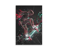 LXDSTK Exquisite Modern Family Canvas Wall Art Picture Print Photo Album-Neon Line Art Sport Poster Dynamic Skateboarder in Action 20x30inch(50x75cm)