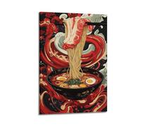 LXDSTK Exquisite Modern Family Canvas Wall Art Picture Print Photo Album-Pop Art Food Poster Beef Noodles with Egg And Greens 20x30inch(50x75cm)