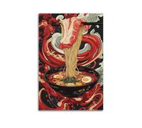 LXDSTK Exquisite Modern Family Canvas Wall Art Picture Print Photo Album-Pop Art Food Poster Beef Noodles with Egg And Greens 12x18inch(30x45cm)