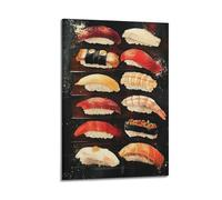 LXDSTK Exquisite Modern Family Canvas Wall Art Picture Print Photo Album-Pop Art Food Poster Sushi Varieties Display 08x12inch(20x30cm)