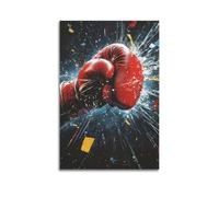 LXDSTK Exquisite Modern Family Canvas Wall Art Picture Print Photo Album-Pop Art Sport Poster Red Boxing Gloves Impactful Design 16x24inch(40x60cm)
