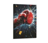 LXDSTK Exquisite Modern Family Canvas Wall Art Picture Print Photo Album-Pop Art Sport Poster Red Boxing Gloves Impactful Design 08x12inch(20x30cm)