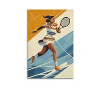 LXDSTK Exquisite Modern Family Canvas Wall Art Picture Print Photo Album-Pop Art Tennis Player Sport Poster, Dynamic Female Athlete Illustration 16x24inch(40x60cm)