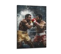 LXDSTK Exquisite Modern Family Canvas Wall Art Picture Print Photo Album-Realistic Boxing Match Sport Poster Intense Fighters Action 08x12inch(20x30cm)