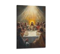 LXDSTK Exquisite Modern Family Canvas Wall Art Picture Print Photo Album-Realistic Christian Poster The Last Supper with Jesus And Disciples 08x12inch(20x30cm)
