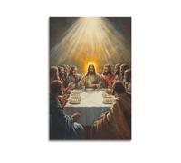 LXDSTK Exquisite Modern Family Canvas Wall Art Picture Print Photo Album-Realistic Christian Poster The Last Supper with Jesus And Disciples 16x24inch(40x60cm)