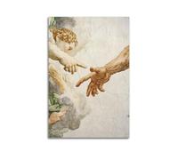 LXDSTK Exquisite Modern Family Canvas Wall Art Picture Print Photo Album-Renaissance Style Christian Poster The Creation of Adam Detail 12x18inch(30x45cm)