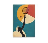 LXDSTK Exquisite Modern Family Canvas Wall Art Picture Print Photo Album-Retro Style Sport Poster Tennis Player Serving Ball 16x24inch(40x60cm)