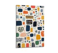 LXDSTK Exquisite Modern Family Canvas Wall Art Picture Print Photo Album-Scandinavian Geometric Animal Poster with Colorful Shapes 24x36inch(60x90cm)