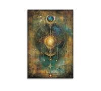 LXDSTK Minimalist Abstract Canvas Wall Art Prints Picture - Surrealism Cosmic Poster with Sun And Planets Design Wall Decor Artwork Posters 20x30inch(50x75cm)