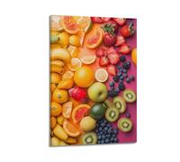 LXDSTK Minimalist Abstract Canvas Wall Art Prints Picture - Vibrant Minimalist Fruit Poster with Assorted Fresh Fruits Wall Decor Artwork Posters 24x36inch(60x90cm)