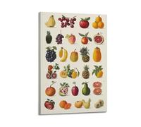 LXDSTK Minimalist Abstract Canvas Wall Art Prints Picture - Vintage Fruit Poster - Assorted Fresh Fruits Illustration Wall Decor Artwork Posters 16x24inch(40x60cm)