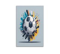 LXDSTK Modern Family Photo Album Posters Wall Art Bedroom Decor - Pop Art Sport Poster Soccer Ball with Colorful Splashes Canvas Prints Artwork 20x30inch(50x75cm)