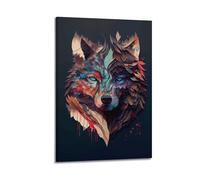LXDSTK Poster Frame Canvas Wall Art Prints for Room Decor - Animal Wolf in Collage Art Design 08x12inch(20x30cm) Picture Frame Artwork