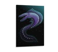 LXDSTK Poster Frame Canvas Wall Art Prints for Room Decor - Eel Animal Swimming in A Curvy Motion with Glowing Stripes on Its Body 16x24inch(40x60cm) Picture Frame Artwork