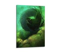 LXDSTK Poster Frame Canvas Wall Art Prints for Room Decor - Giant Eel Animal Coiling Among Green Seaweeds 08x12inch(20x30cm) Picture Frame Artwork