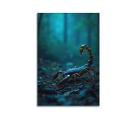 LXDSTK Poster Unframe Canvas Wall Art Prints for Room Decor - Brown Scorpion Animal Raising Tail on Forest Ground 24x36inch(60x90cm) Picture Unframe Artwork
