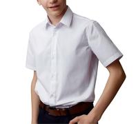 LXEASYGO Kid White Short Sleeve Shirts for Boys Girls Classic School Shirts Button Down School Shirt Uniform 4-16 Years
