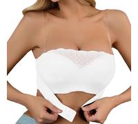 LXGKEKSKG Casual adjustable bra with decorative lace closure at the front as versatile comfortable everyday underwear for any season, White, 34B