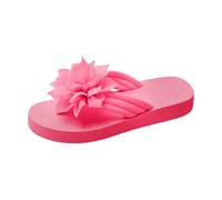 LXGKEKSKG Flip Flops Women's with Flowers, Platform Toe Separator Sandals, Lightweight Open Front Slippers, Boho Style Toe Sandals, Mules, Beach Sandals, Bathing Sandals, Summer Shoes, 5 Hot Pink, 5