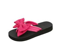 LXGKEKSKG Flip Flops Women's with Flowers, Platform Toe Separator Sandals, Lightweight Open Front Slippers, Boho Style Toe Sandals, Mules, Beach Sandals, Bathing Sandals, Summer Shoes, 4 Hot Pink, 4
