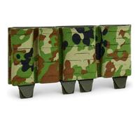 LXGXFNB 556 9mm Combo Mag Pouch Dual Rifle Double Pistol MOLLE Belt Carrier | Two 5.56 and Two 9mm Open Top Compartments K Shaped Inserts Laser Cut Front for MOLLE Belt Loadouts