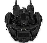 LXGXFNB Motorcycle Tank Bag Harness Set, Universal Saddle Bag Mounting Base | Bumper bag carrier with 4-point straps, D-rings and webbing loops for modular pouch mounting and riding storage
