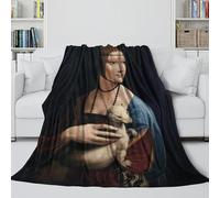 LXHASPIEO Lady with An Ermine Trendy Blanket - Da Vinci Cozy Throws Birthday Gift for Sister Brother Nephew Niece - Soft Blanket For Putting Your Phone Down And Have A Nice Nap 70x80inch(180x200cm)