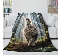 LXHASPIEO Norwegian Forest Cat Plush Blanket - Throws Birthday Gift for Sister Brother Nephew Niece Colleague - Multi-purpose Useful Addition To Sofa Bed Chair Decor 60x80inch(150x200cm)